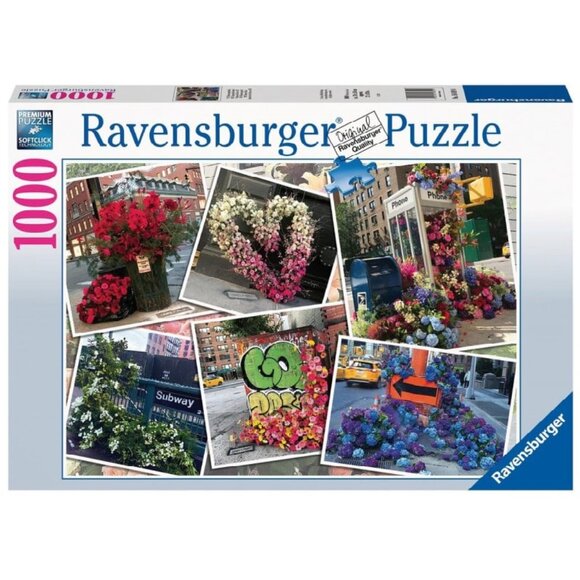 New sealed Ravensburger 1000pcs Adult Puzzle-NYC Flower Flash - Picture 1 of 14